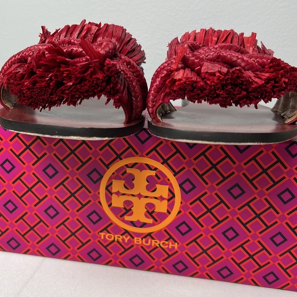 Tory Burch Rope Slides in Tory Red Size 7.5 - Picture 3 of 6